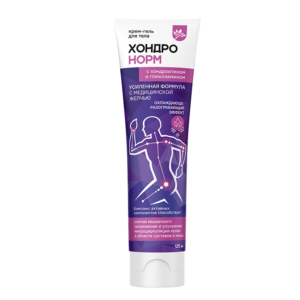 Крем-гель для тела «Хондронорм» с хондроитином и глюкозамином, УСИЛЕННАЯ ФОРМУЛА с медицинской желчью, 125 мл