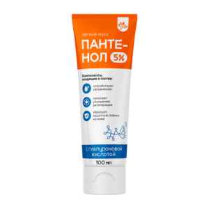 Легкий мусс «Пантенол» 5% с гиалуроновой кислотой, 100 мл