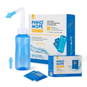 Комплект для орошения и промывания «РИНОМОРЕ», Рецепт № 2, 28 саше-пакетов + флакон и распылитель