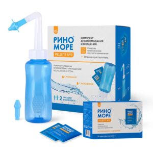 Комплект для орошения и промывания «РИНОМОРЕ», Рецепт № 3, 28 саше-пакетов + флакон и распылитель