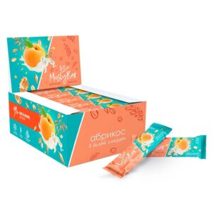 Батончики мюсли АБРИКОС в белом шоколаде "MuslyBar Maxi"