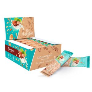 Батончики мюсли ОРЕХОВЫЙ МИКС в белой глазури "MuslyBar"